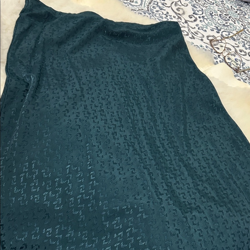 Banana Republic Teal Textured Midi Skirt